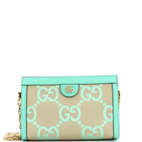 Gucci - Ophidia Chain Shoulder Bag Jumbo GG Canvas with Leather Small
